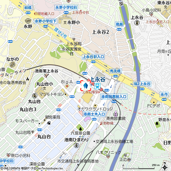上永谷支店付近の地図